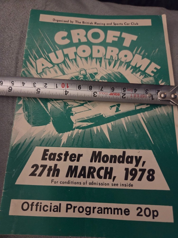 Official programme Croft Autodrome Race Meeting easter Monday 27th March 1978