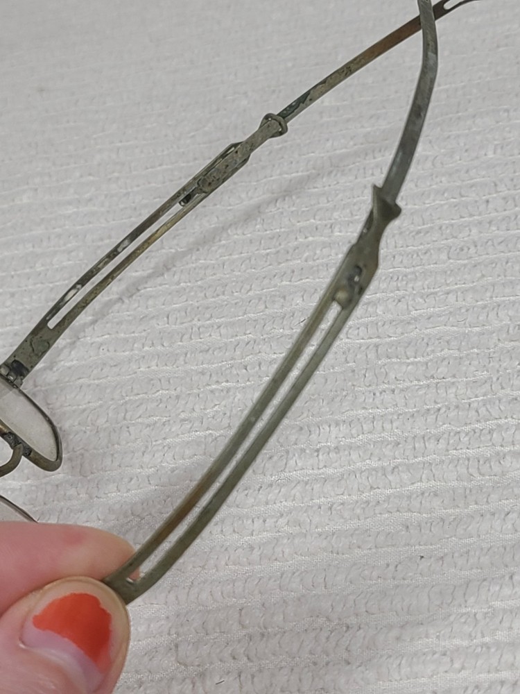 Antique 1800s Eyeglasses w Case Rectangular Small Lens Telescoping Arm Ooak Rare