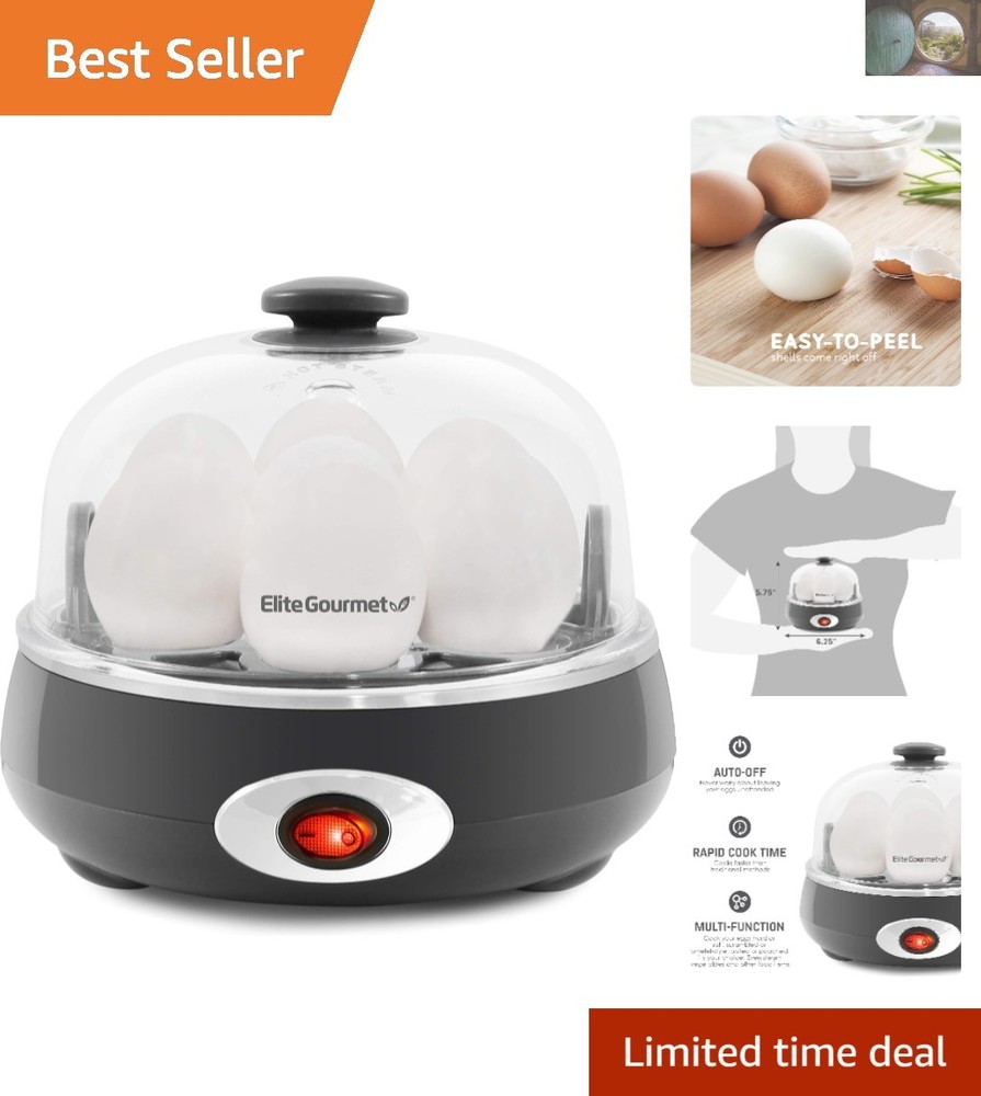 Automatic Egg Cooker for Perfect Boiled Eggs - 7-Egg Capacity, Timer & Buzzer