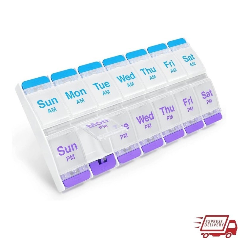 Award Winning Easy Open Pill Organizer Large Compartment Arthritis Friendly New