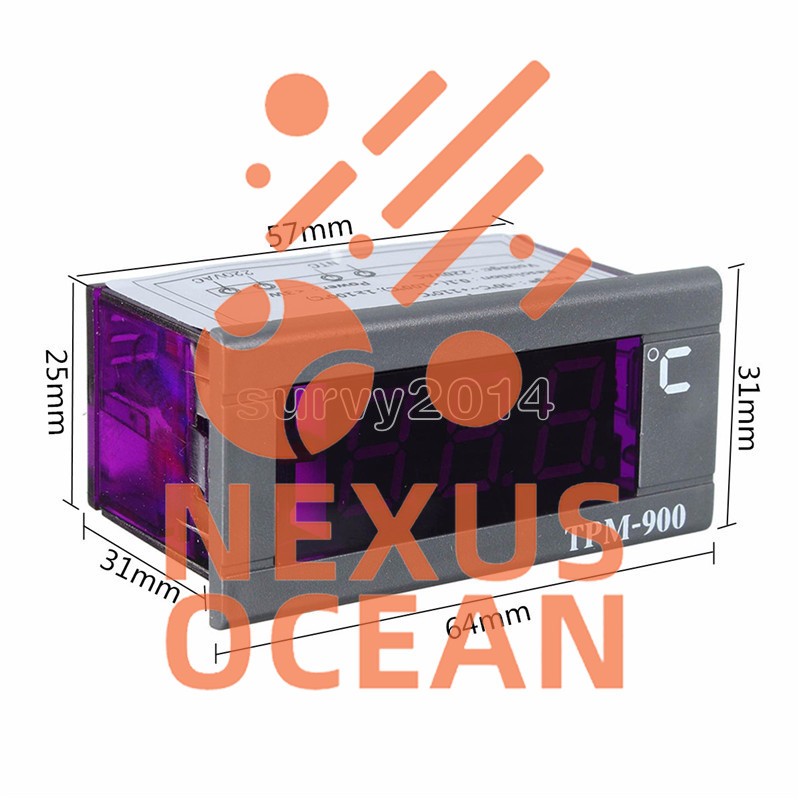 TPM-900 220V Digital Temperature Controller LED Panel Meter with Sensor