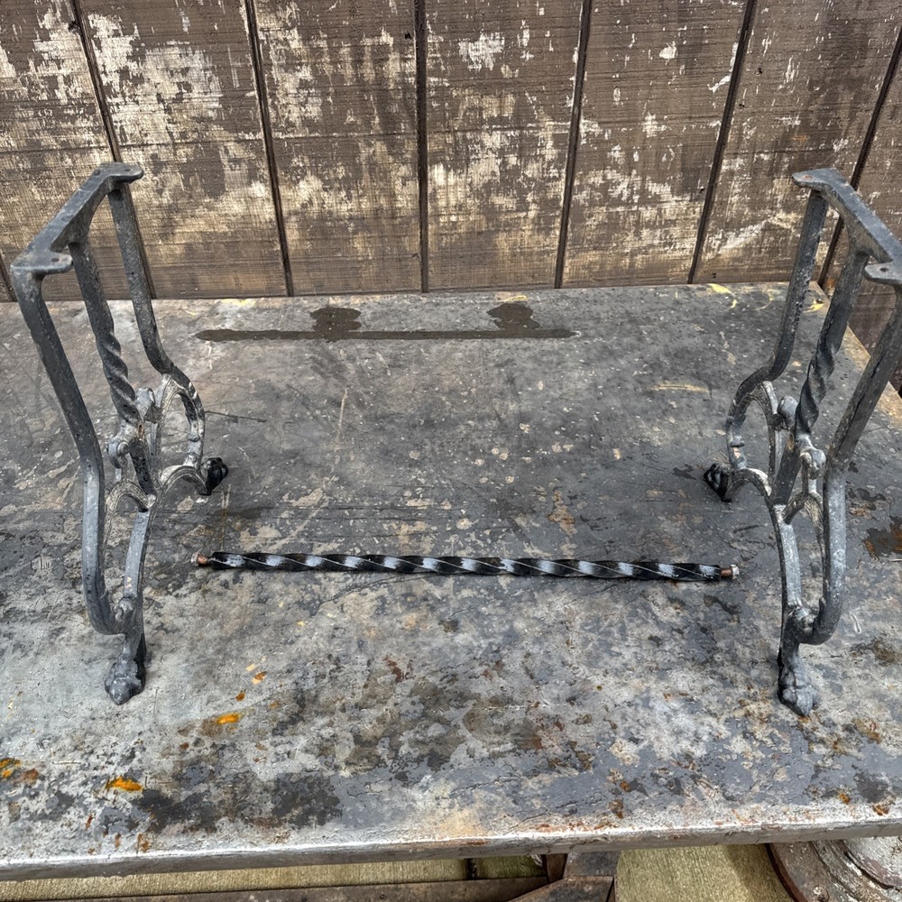 Antique Cast Iron Hardware Bench Stool Base Ends Legs