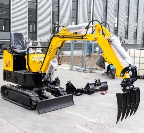 Mini Excavator Attachment TYPHON Rake for Grading, Leveling, Loosening, Removing