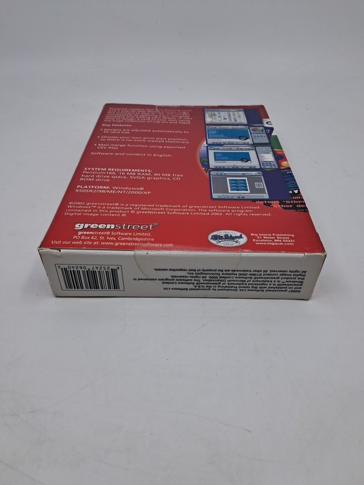 Business Card Maker PC - Vintage Computer Program - Windows Green Street NEW