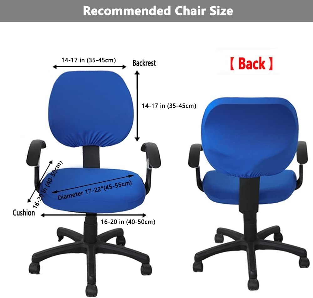 Melaluxe Computer Office Chair Seat Cover + Backrest Cover, Black