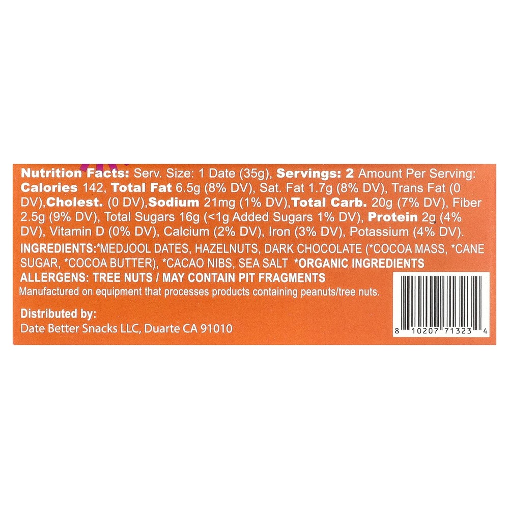 Dates, Hazelnut Praline, 2.4 oz