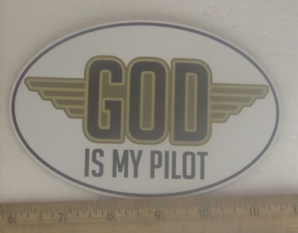 God is My Pilot Oval Magnet