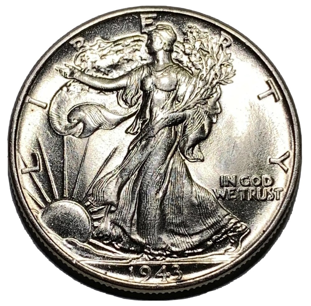 1943 Gem BU MS UNCIRCULATED Walking Liberty Silver Half Dollar MINT LUSTER!