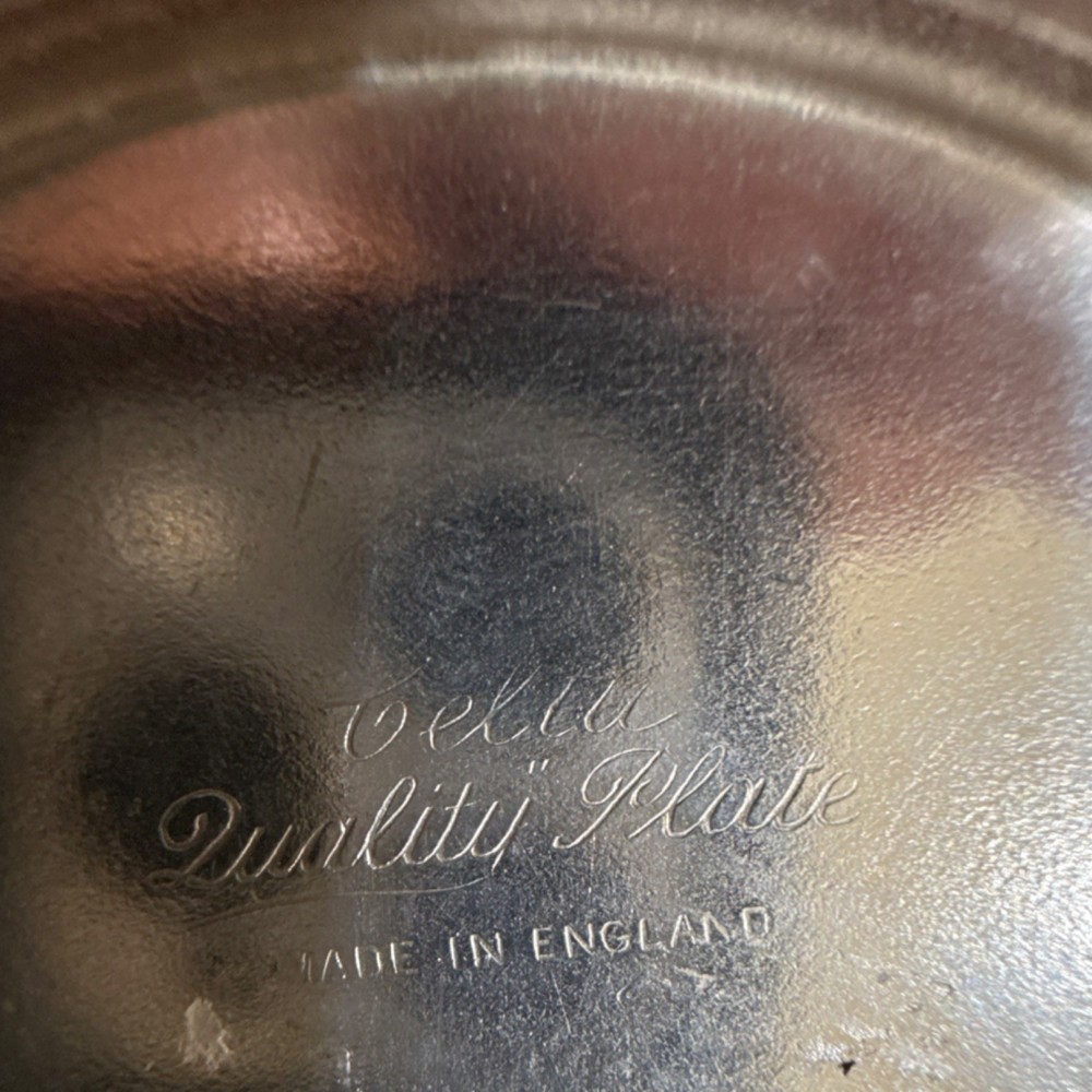 Delta Quality Plate Silverplate Cup Openwork Dish Coaster Made in England