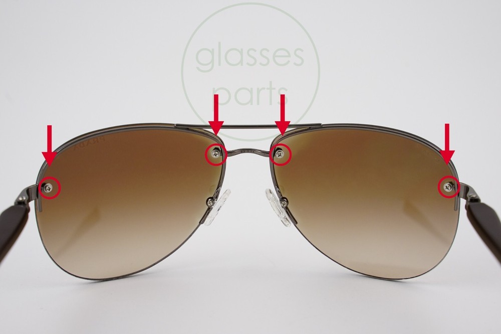 Replacement Kit "Lenses Screws" + Gaskets for Prada Sunglasses 14 Piece Set Tool