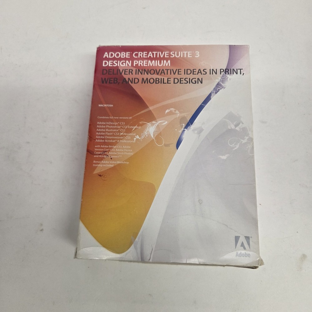 Adobe Creative Suite 3 Design Premium, 3 Disc Set, Box & Paperwork