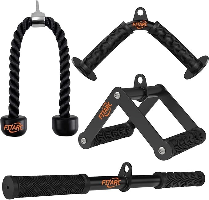 Cable Machine Attachment Set, LAT Pulldown Attachments for Home Gym Equipment...