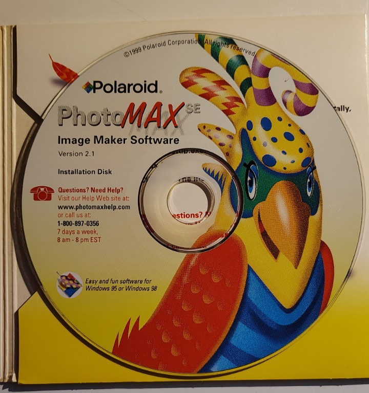 Polaroid PhotoMAX SE Version 2.1 Cdrom Vintage Software