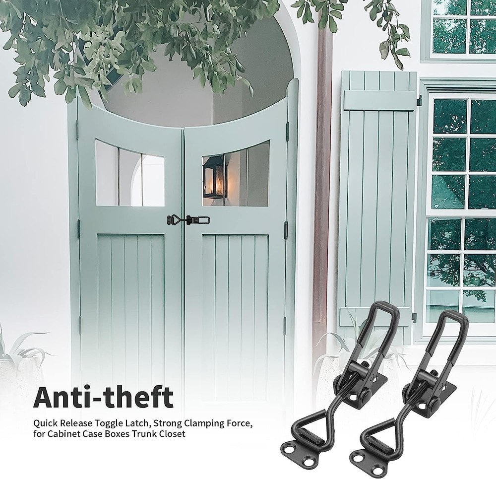 E-TING 6Pack Toggle Clamp Latch 100KG 220LBS Holding Capacity 4001Pull Black