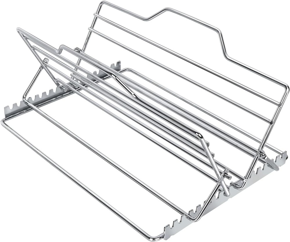 Multi-Purpose Adjustable Roasting Rack Turkey Roaster Set Complete W/ V-Shaped