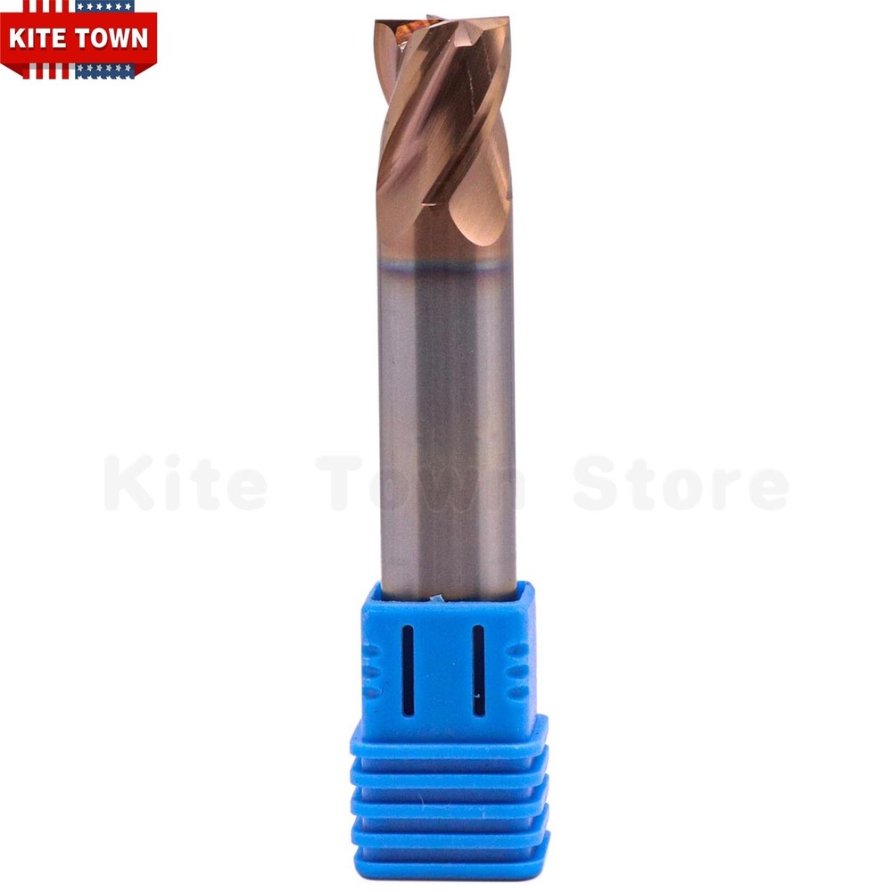 5Pcs 4 Flute 1/2" x 5/8" x 3" Double End Solid Carbide End Mills - TiSiN Coated