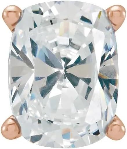 14K Rose Gold Unset Cushion 4-Prong Peg Setting