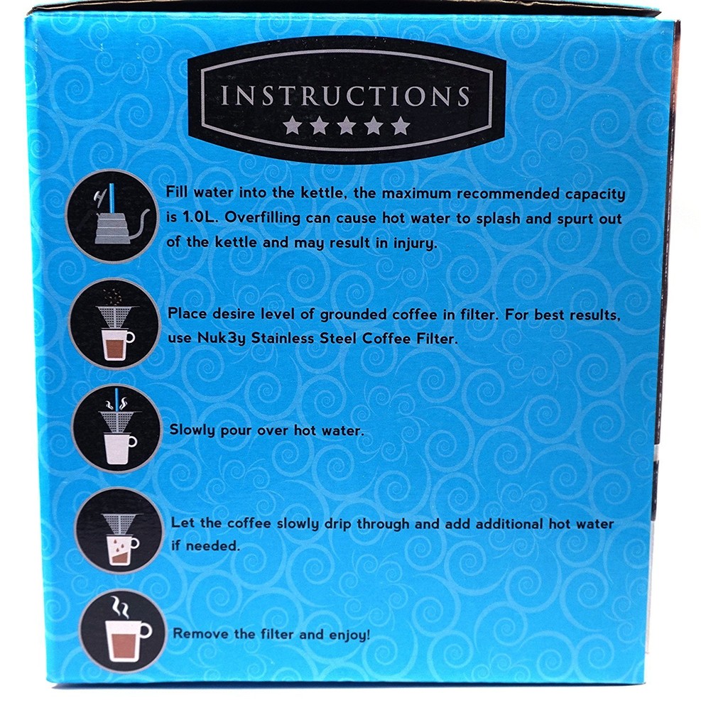 Pour Over Coffee Kettle Set with Thermometer 1.2L - Gooseneck Hand Grip