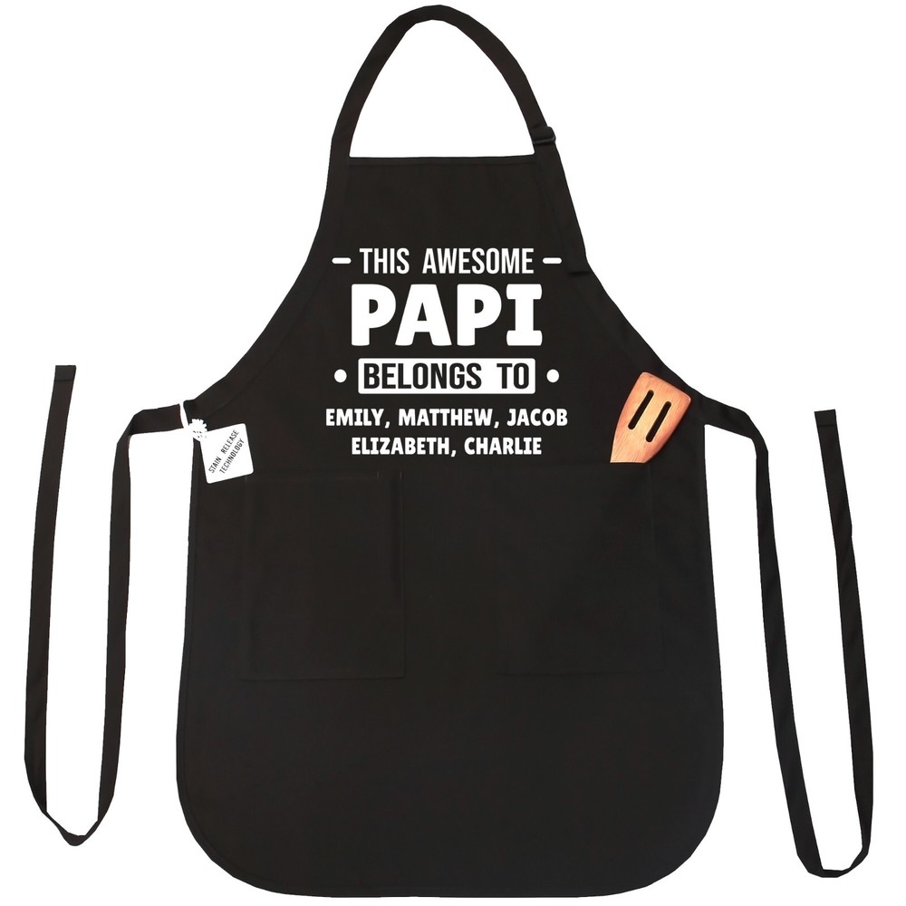 Personalized Papi Apron Fathers Day Gifts Custom Apron Gift for Papi