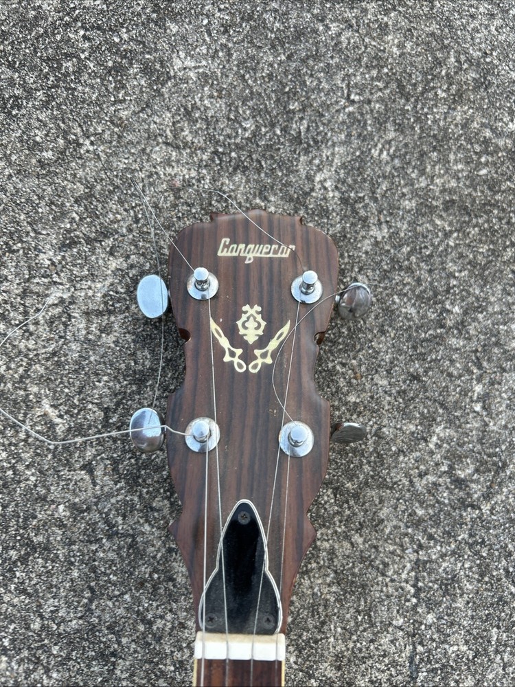Vintage Conqueror 5 String Banjo+ 70s MIJ Playable Project Bluegrass