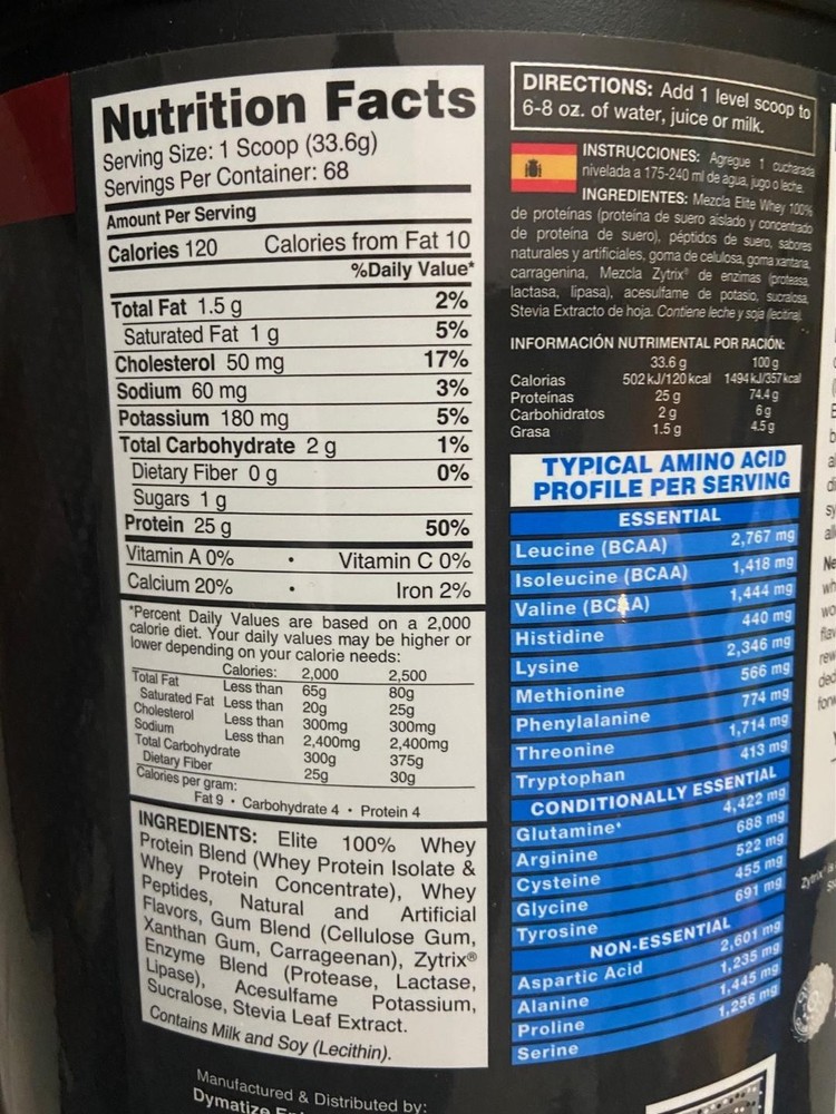 Dymatize Nutrition, EliteWhey Isolate Delicious Protein Shake 5 Lbs. select Item