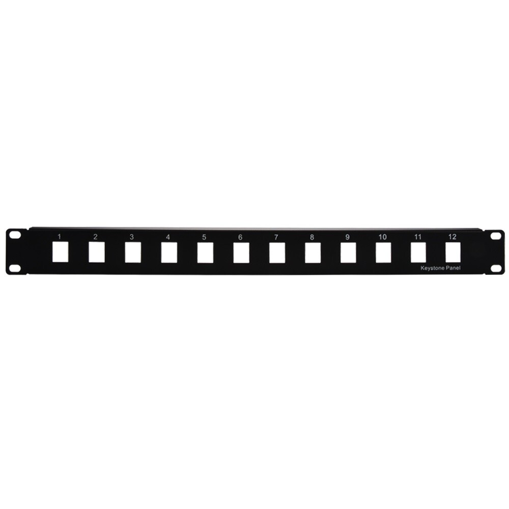 1U 19" 12 port Blank Panel for Keystone Jack
