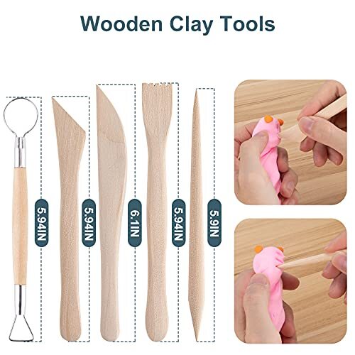 25 Pcs Pottery Tool Kit Polymer Clay Tools Modeling Clay Sculpting Tools Kit