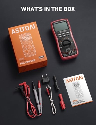 Digital Multimeter TRMS 6000 Counts Volt Meter Ohmmeter Auto-Ranging Black