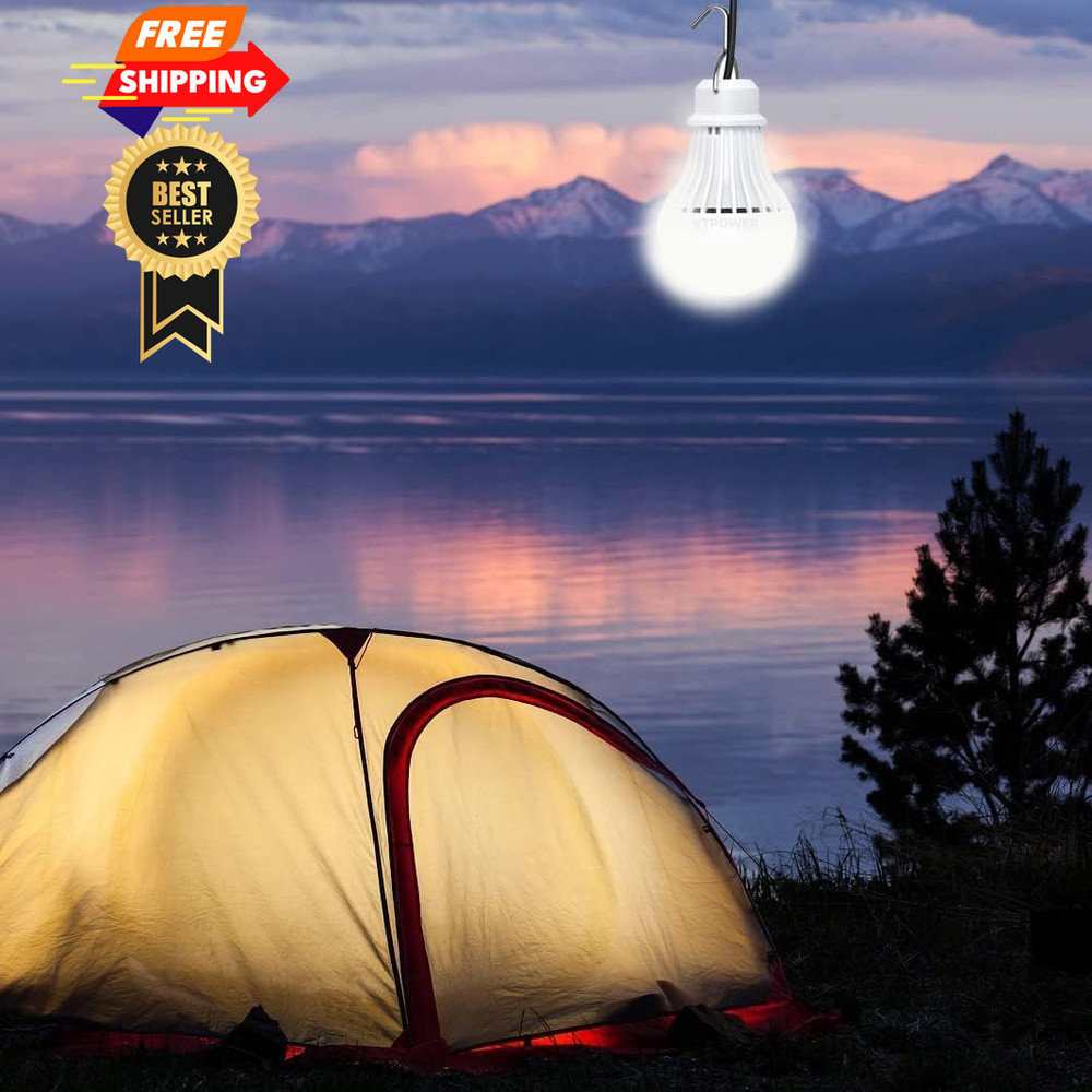 2 Pack USB Light Bulb, LED Camping Lantern, 8.2 ft Extra White