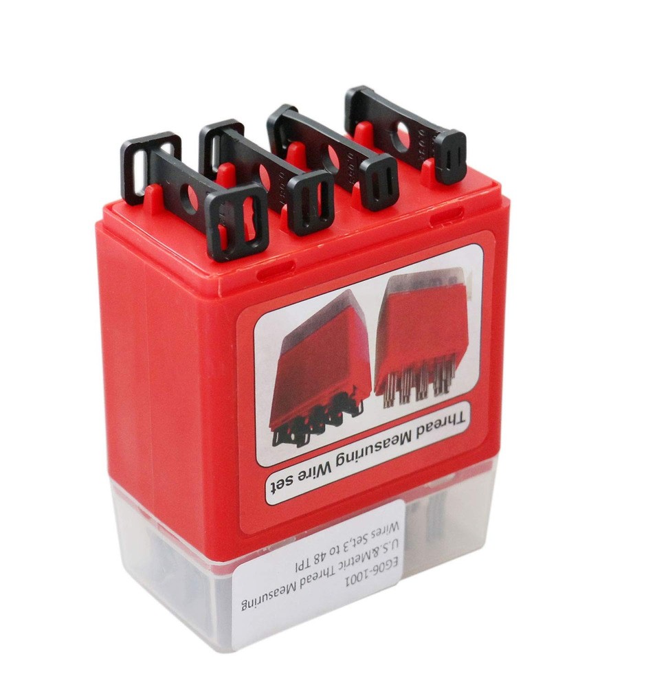 U.S. and Metric Thread Measuring Wire Set with Thread Measuring Wire Holders,...