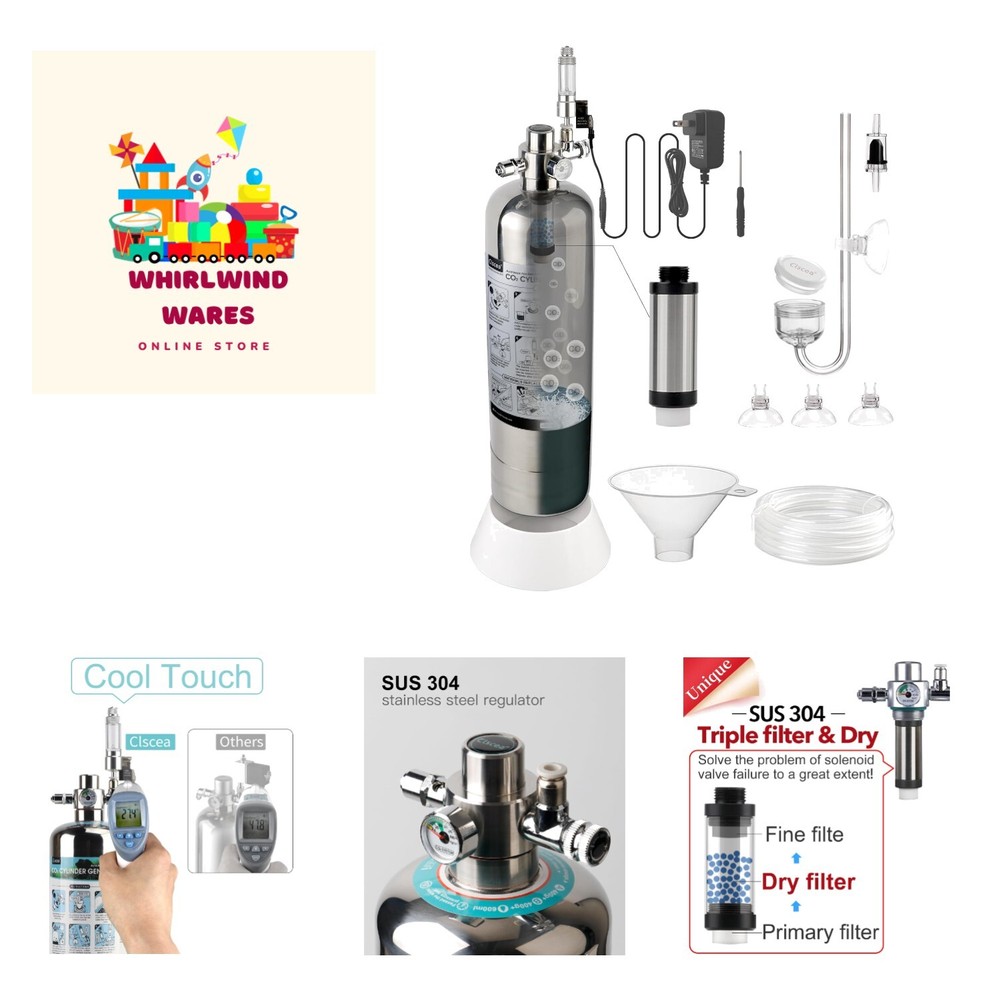 Aquarium CO2 Generator Kit Double Pressurization Enhanced Version Max for 400...