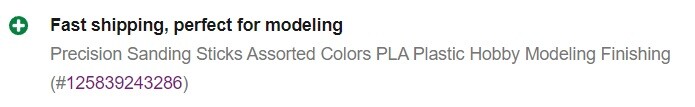 Precision Sanding Sticks Assorted Colors PLA Plastic Hobby Modeling Finishing