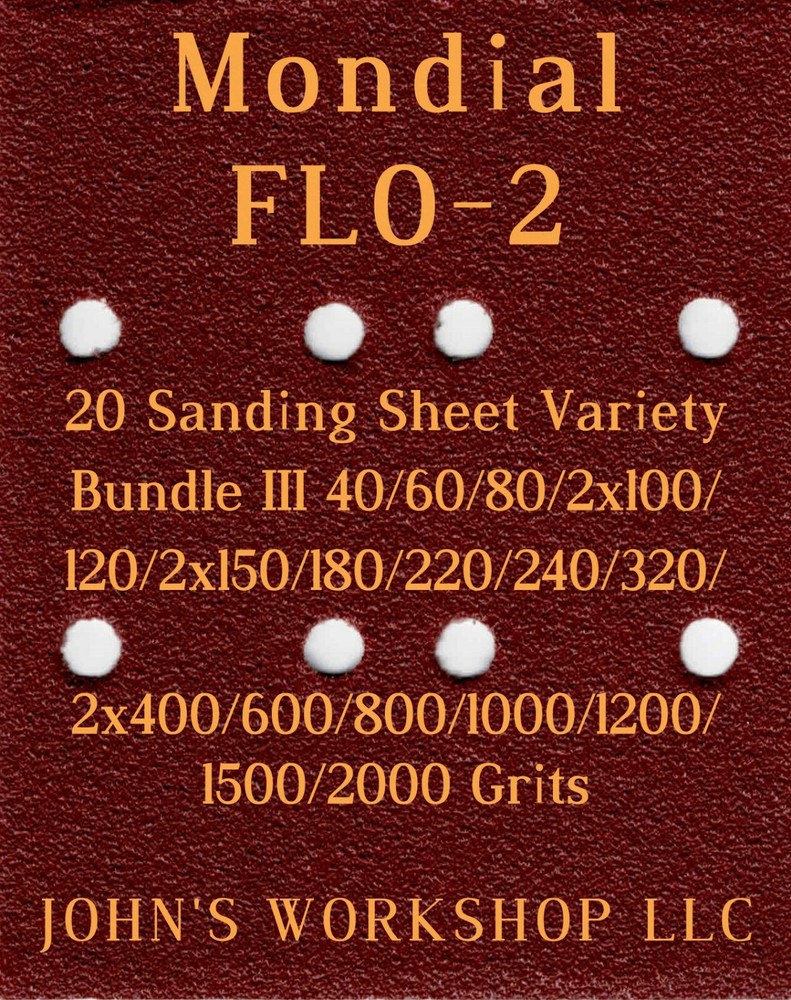 Mondial FLO-2 - 17 Different Grits - 20 Sheet Variety Bundle III