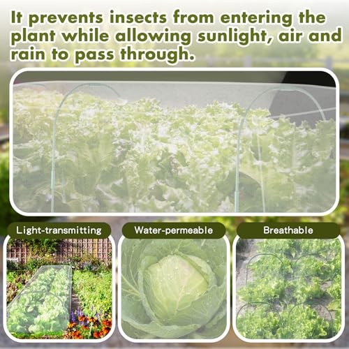 2 Pack Garden Netting for Raised Beds Rectangular Pest Barrier for 4x2x1 ft