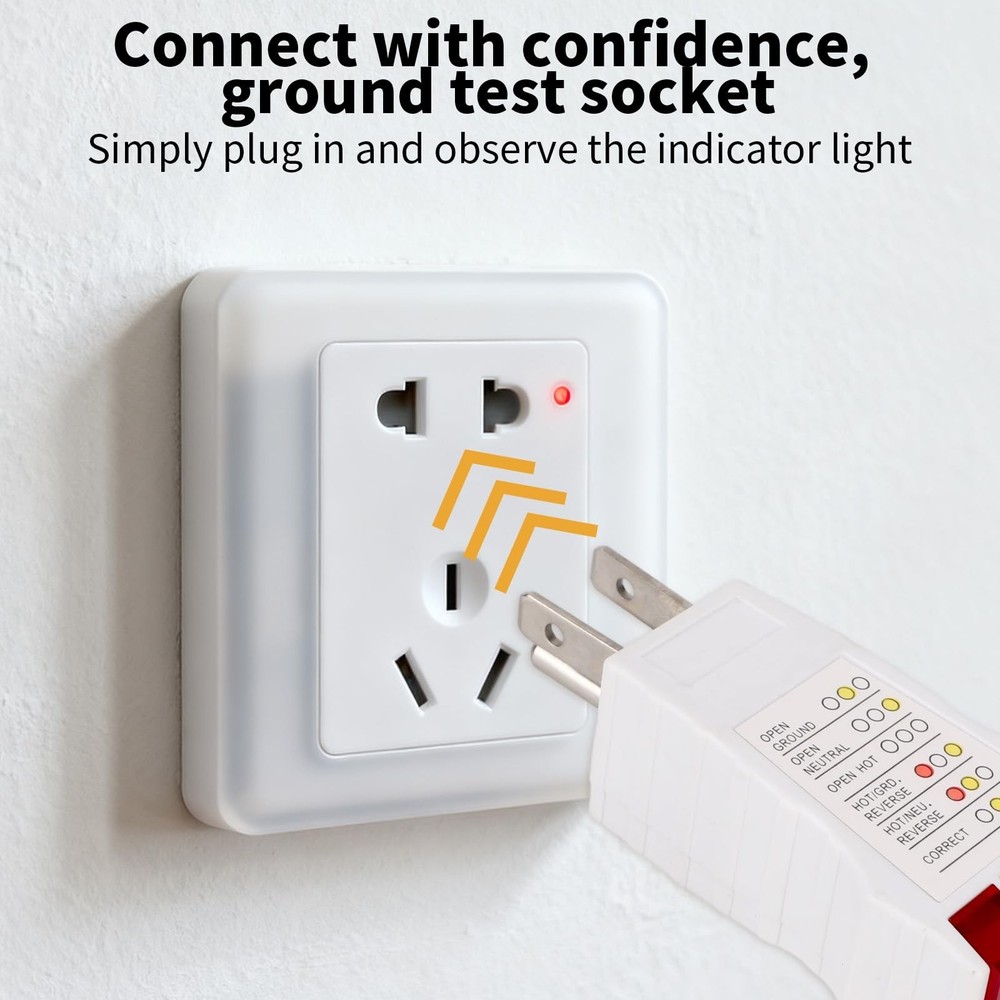 Outlet Tester, Socket Circuit Tester Plug in Checker for Standard North Ameri...