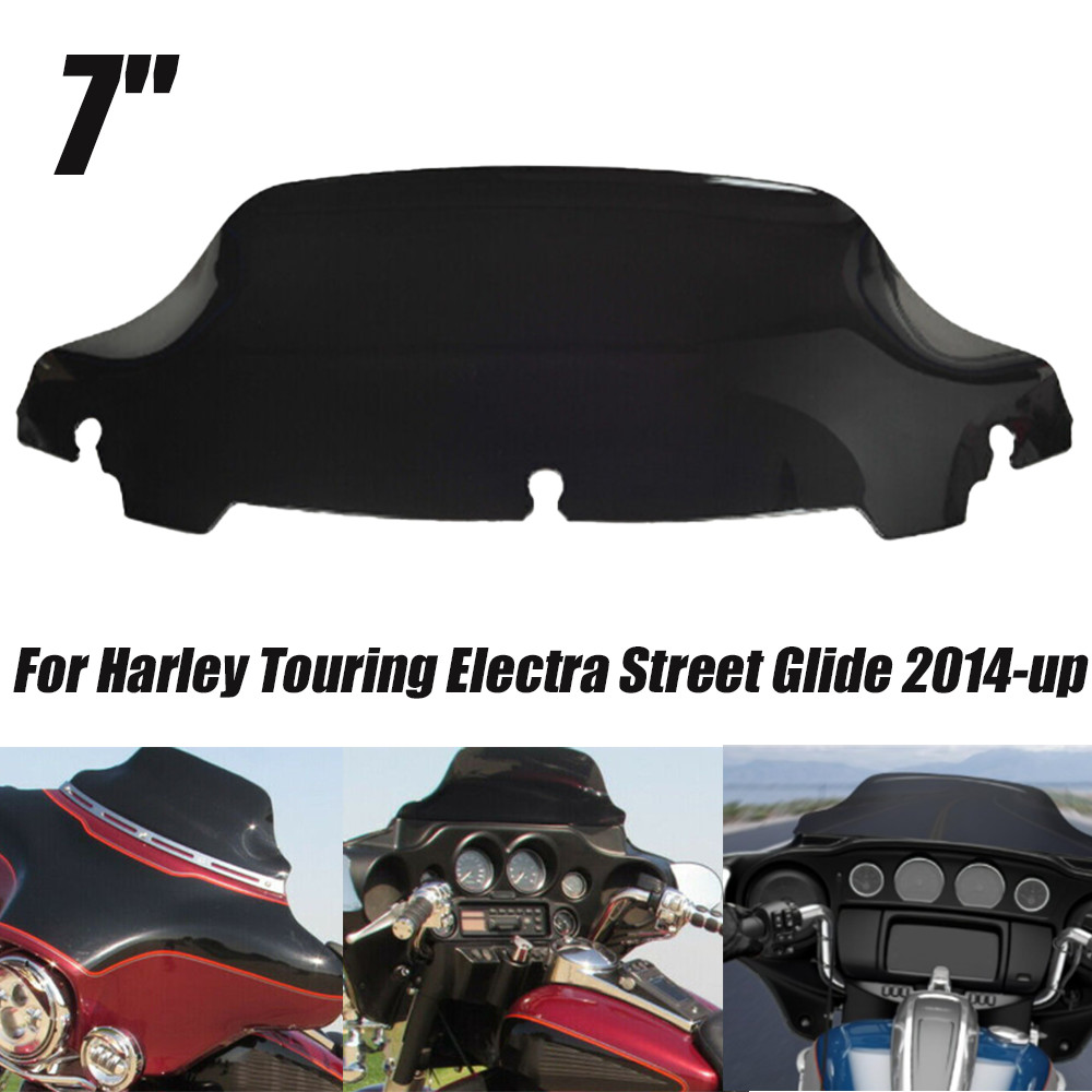 7'' Black Windshield Windscreen For Harley Touring Electra Glide FLHT 2014-2024