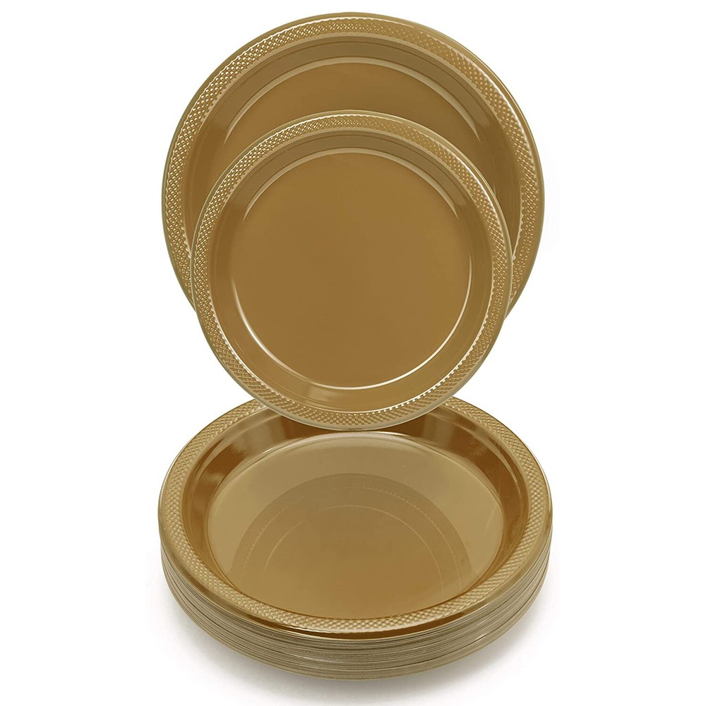 Plastic Disposable Plates -Vibrant Solid Colors Luncheon Dinner Party 7" 9" 10"