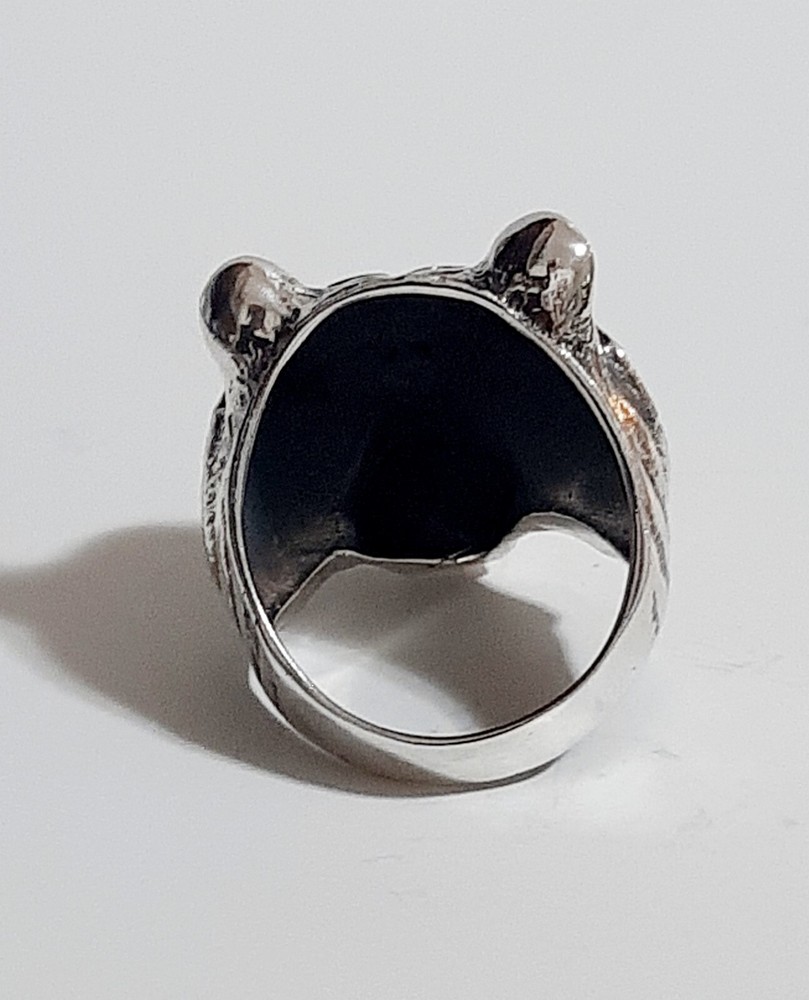 925 SILVER RING Men SEAL Tiger Ring Sterling Man $