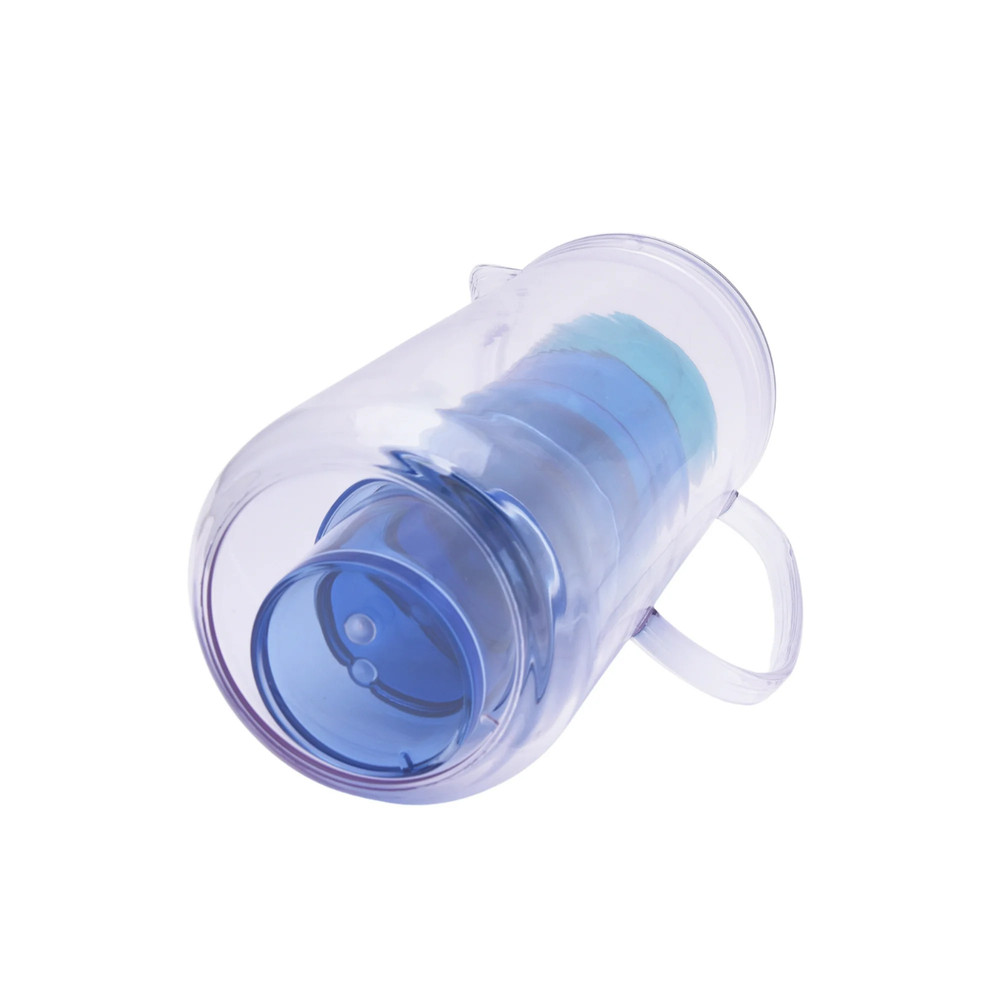3-Quart Blue Acrylic Pitcher with 14-Ounce Stackable Tumbler Set