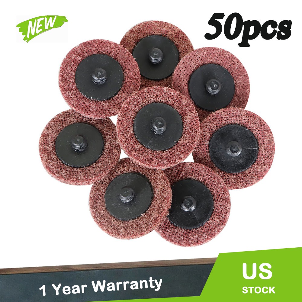 50 Pcs 2" Medium Surface Conditioning Discs Roll Lock Die Grinder Sanding Pads