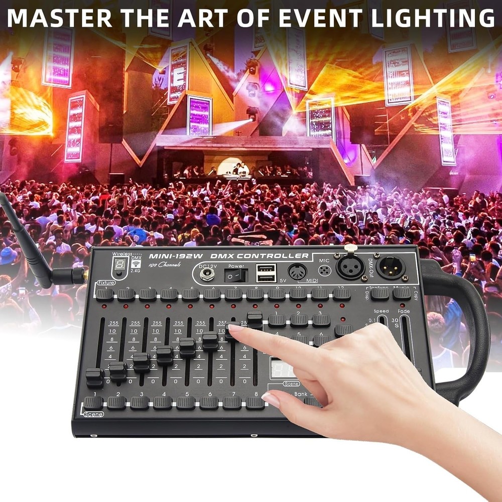 Compact Wireless DMX Lighting Controller for 240 Scenes - Ideal for Performances