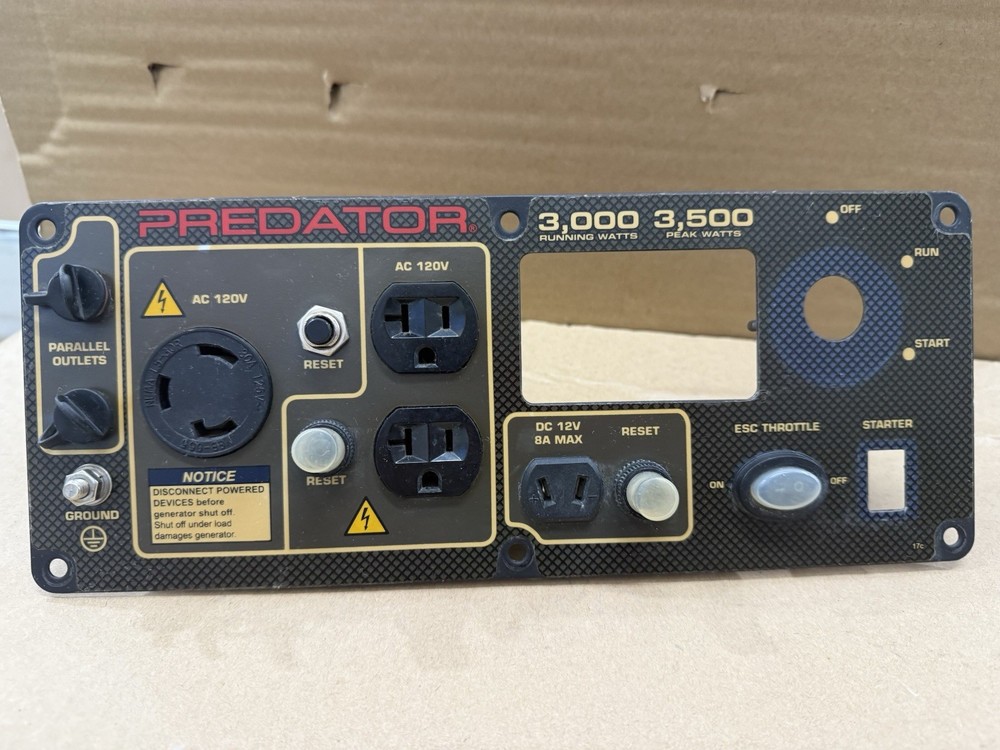 Predator Gnerator 3500 Front Control Panel - Original Part