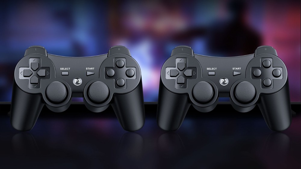 Wireless PS3 Controller 2 Pack - Bluetooth, Rechargeable, Motion Sensor, Double