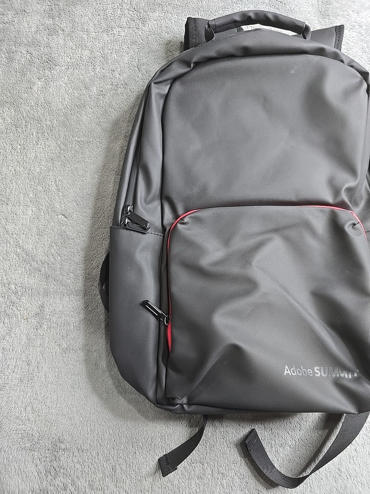 Adobe Summit DTN Tech Backpack Black Red Adjustable Straps Water Resistant
