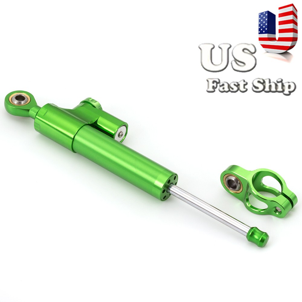 CNC Green Steering Damper Linear Stabilizer Reversed Safety Control Universal