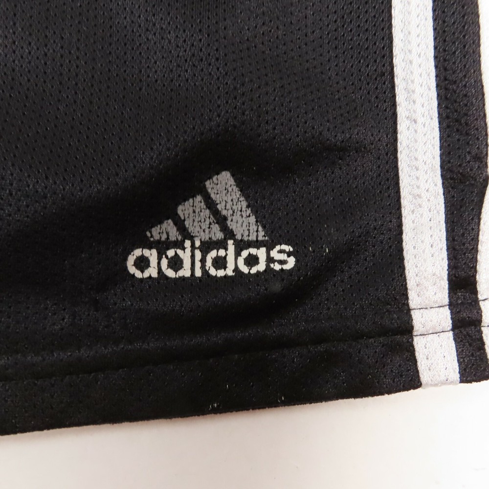 Adidas Mens Shorts Size Large Black Flat Front Drawstring 3 Stripes Athletic