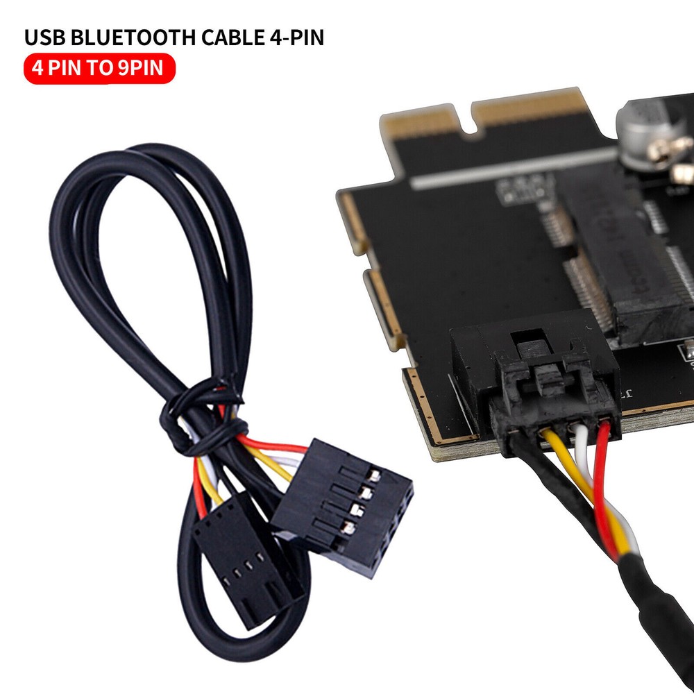 Bluetooth USB Cable 4-pin to 9-pin Header for NGFF PCI-e Desktop Adapter Card