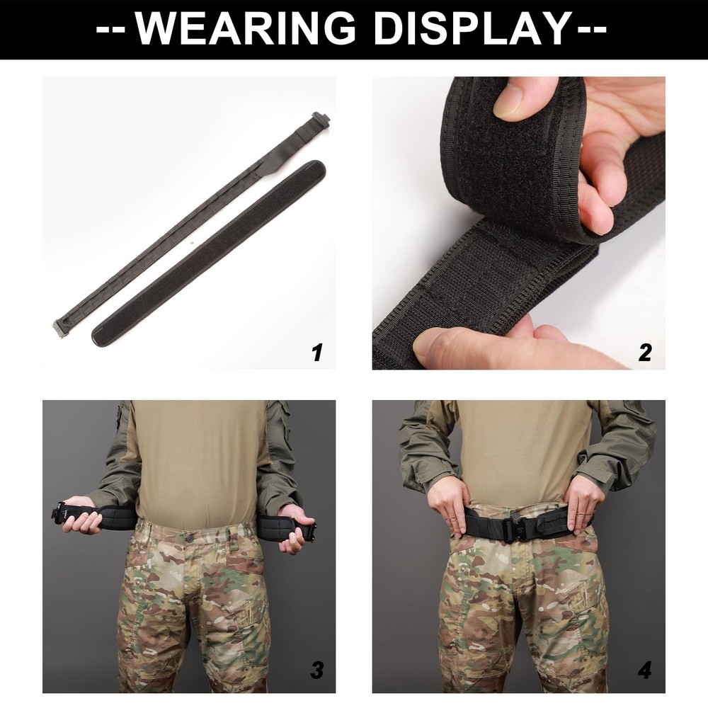 Tactical Anti-slip Pad Inner Belt with Loop System - for MOLLE Battle Belts E...