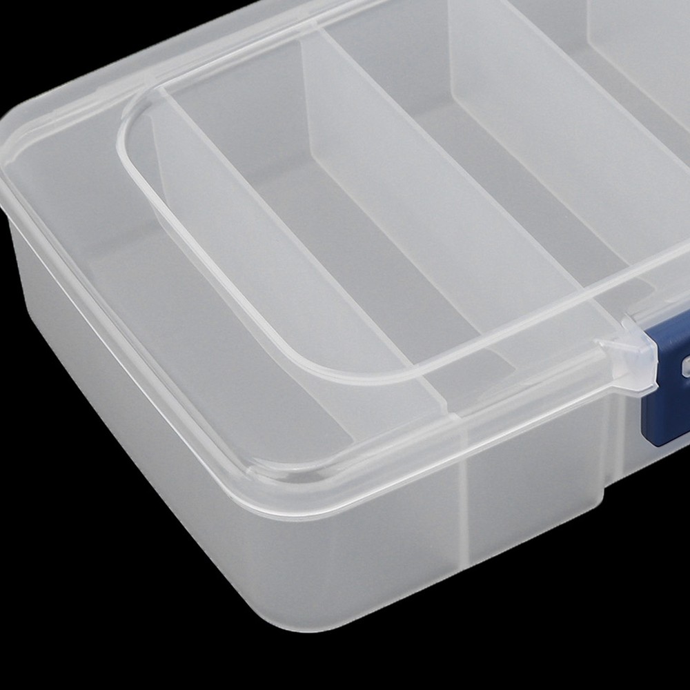 5 Grids Organizer Box Clear Visible Plastic Compartment Box Case