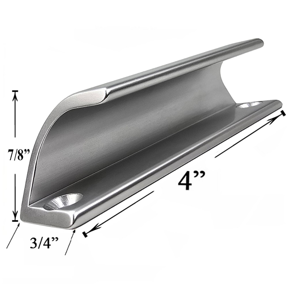 HOPPE Small Pull Handle for Patio Doors 3-1/16" (77mm) Screw Centers Silver